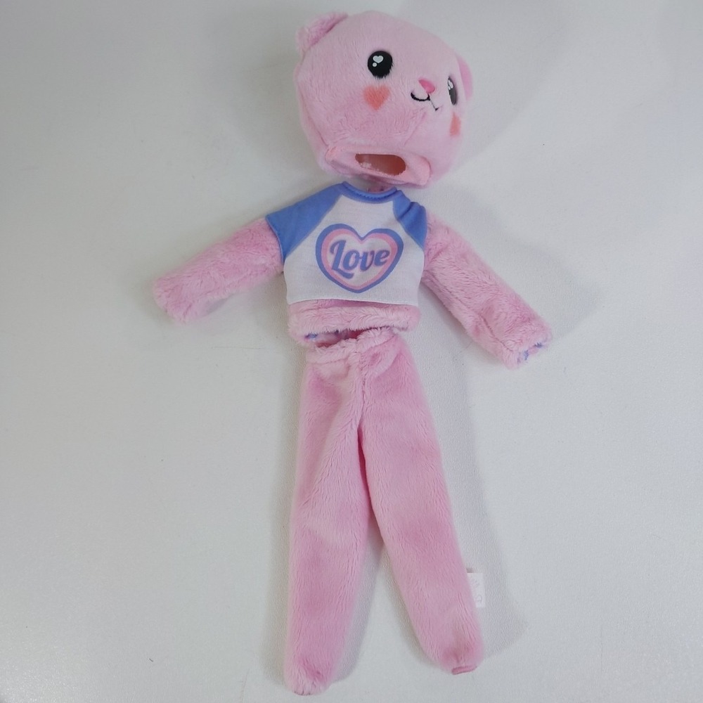 Barbie Cutie Reveal Doll w/ Pants & Shirt Of Teddy Bear Costume, Love Pink Used